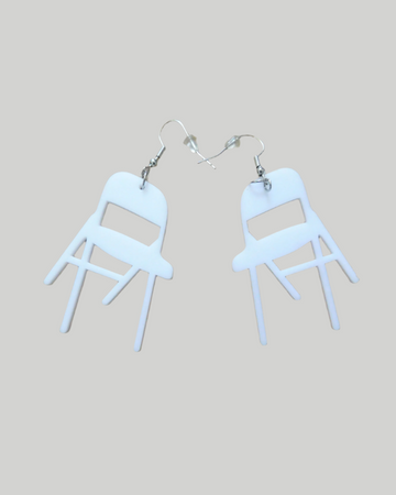 Folding chair earrings (Montgomery Brawl)