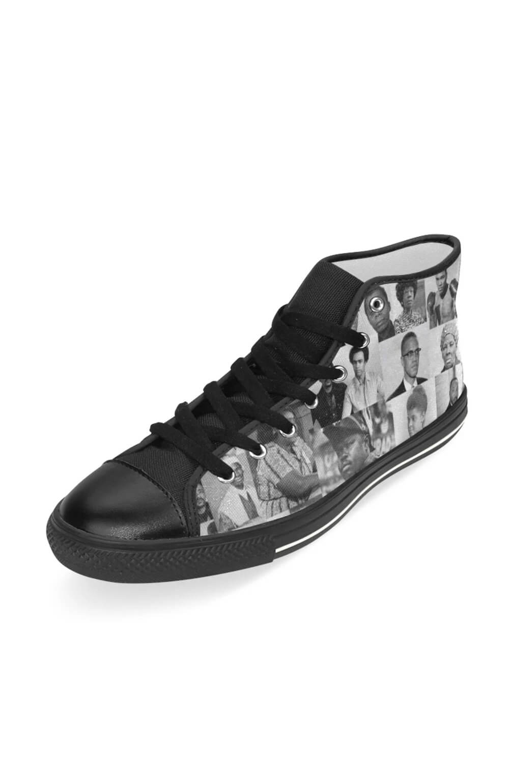 Power to the People All-Stars black hi-top sneakers by Soul Seed Apparel