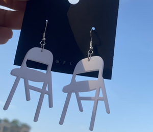 Folding chair earrings (Montgomery Brawl)