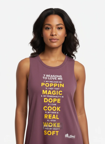 Self-affirmation muscle tank for women - African American cultural pride apparel promoting self-worth and confidence