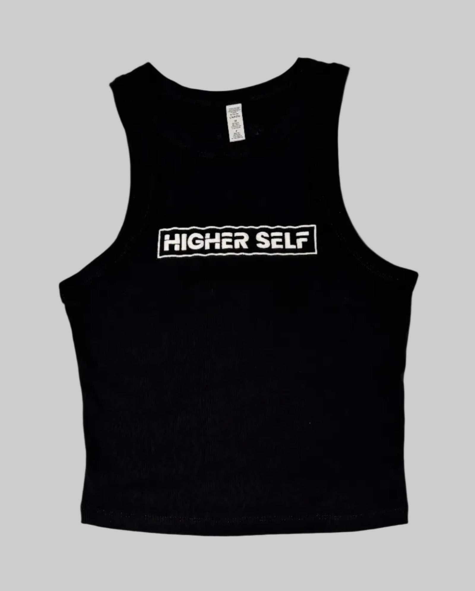 Higher Self Crop Tanktop - Black - Flat lay