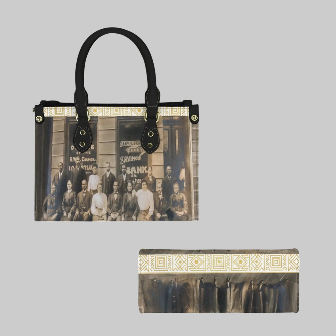 Black Wall Sreet Handbag with detachable strap