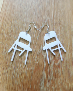 Folding chair earrings (Montgomery Brawl)