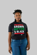 Grown Gifted and Black T-Shirt, Female Model 