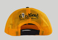 Higher Self yellow and black trucker hat, back