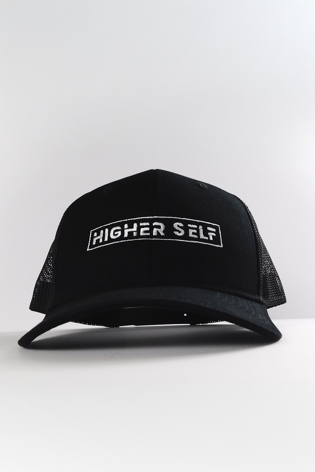 Black Higher Self trucker cap - African American spiritual streetwear with adjustable snapback and divine messaging