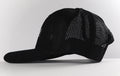 All-black Higher Self trucker hat with mesh back - spiritual empowerment snapback accessory by SoulSeed Apparel