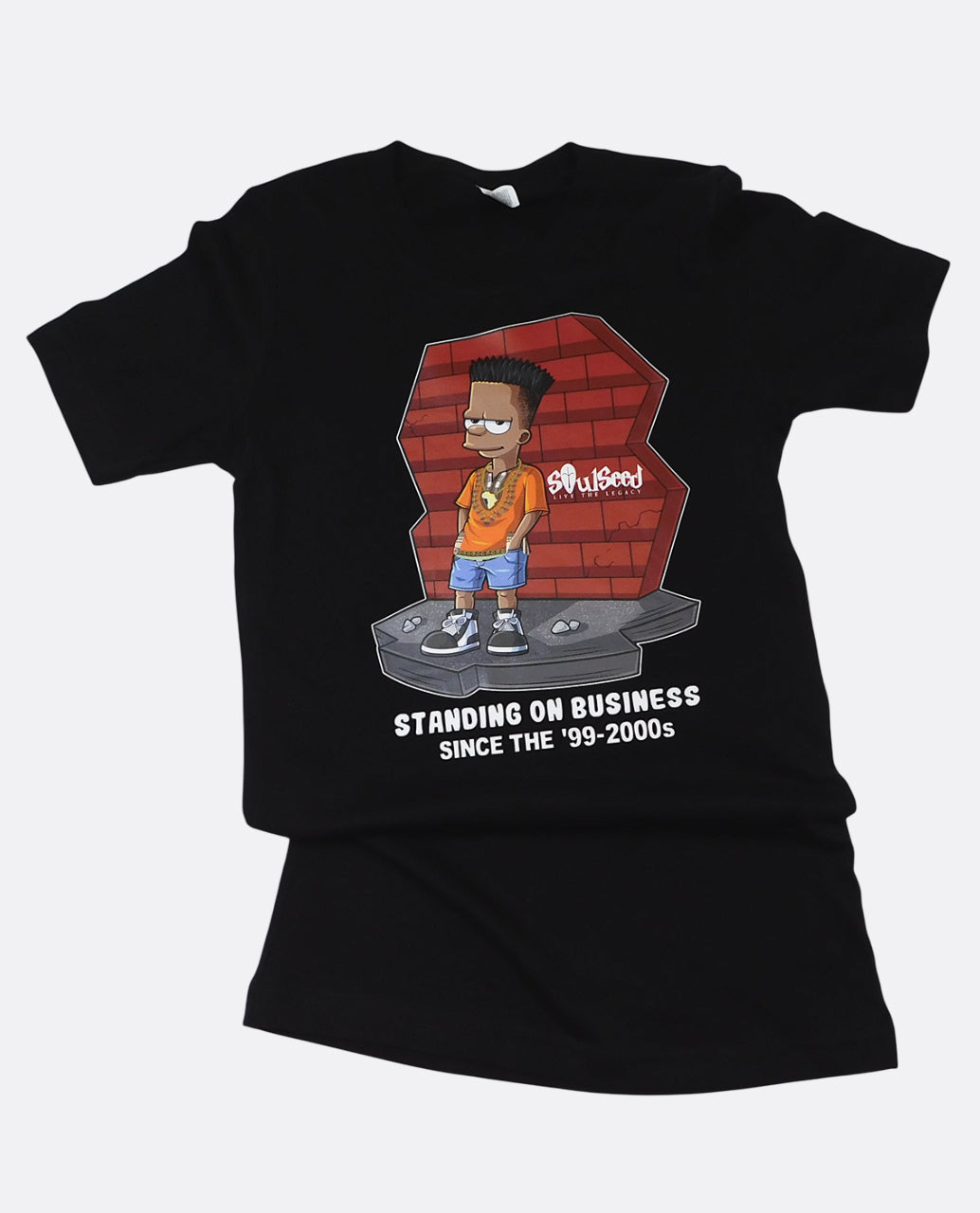 Standing on Business T-Shirt -  Black Bart Simpson - 90's Fashion