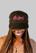 SoulSeed Live the Legacy distressed military hat with embroidered logo - Olive and Pink