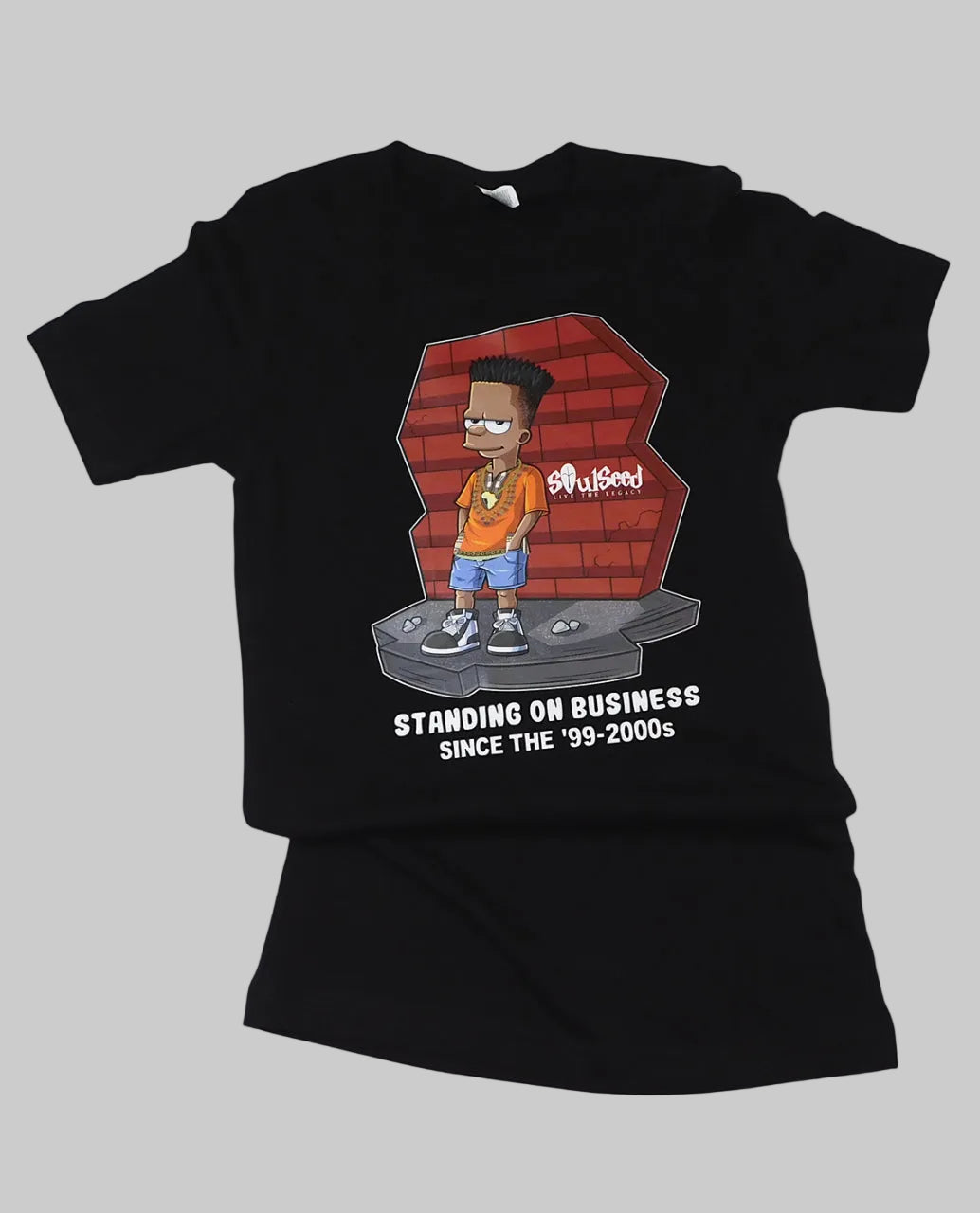 Standing on Business T-Shirt Black, flat lay 
