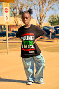 Kids Black pride clothing - Young Gifted and Black tee celebrating African American heritage and cultural legacy