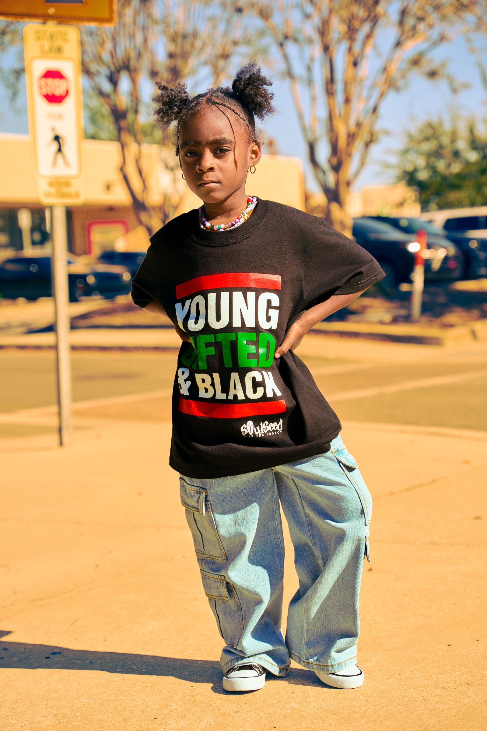 Young Gifted and Black Youth Tee, Model