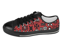 Load image into Gallery viewer, Black &amp; Red Adinkra Sneakers